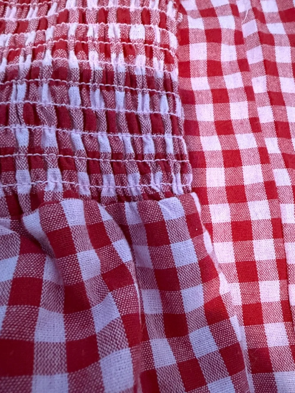 btween Red and White Gingham Smocked Pajama Set - Picture 3 of 3